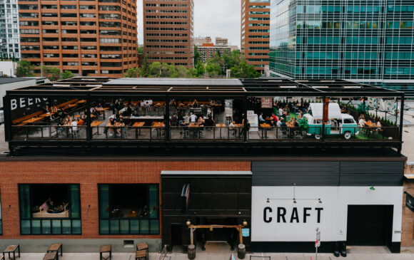 Patio view of Craft beer market at Downtown Calgary